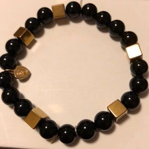 Black and gold beaded bracelet